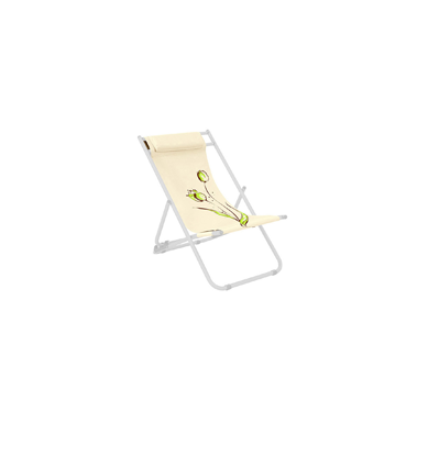 Steel beach chair with pillow Beige