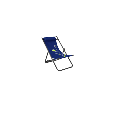 Steel beach chair with pillow Blue