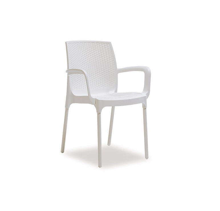 Chair NOVUSSI with armrest SUNSET RATTAN WHITE