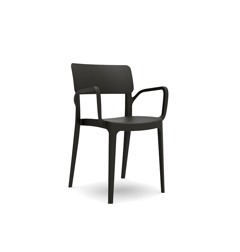 Chair NOVUSSI with armrest PANORA BLACK