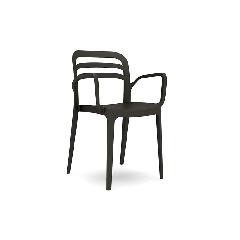 Chair NOVUSSI with armrest ASPENDOS BLACK