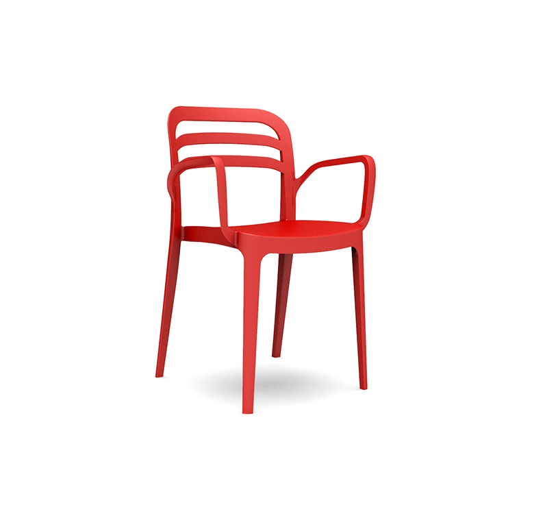 Chair NOVUSSI with armrest ASPENDOS RED