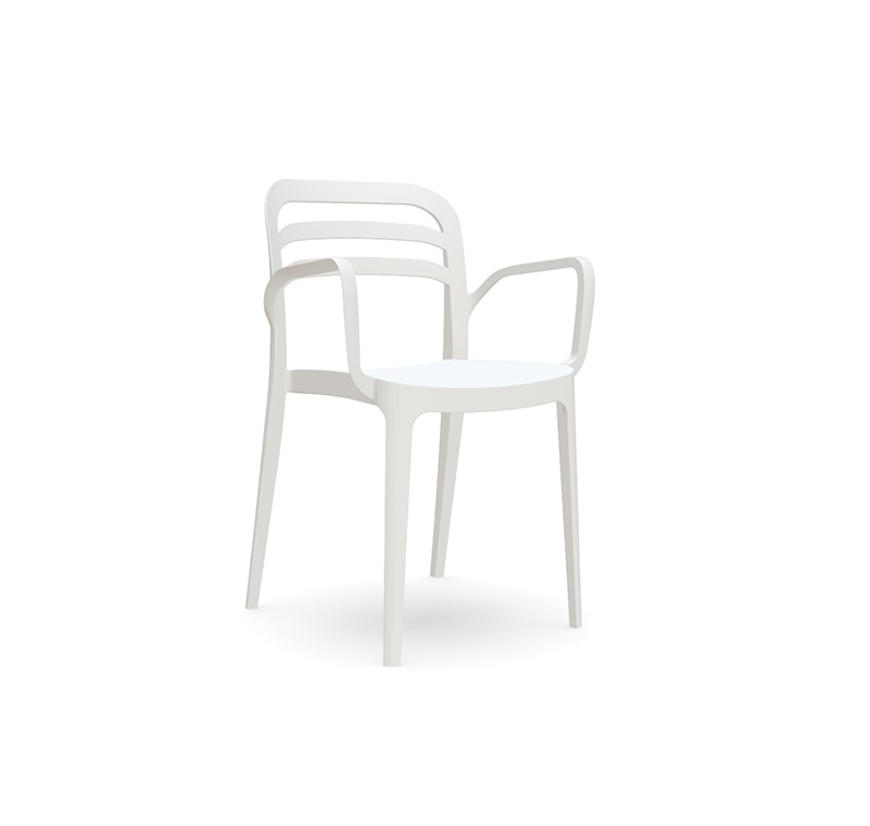 Chair NOVUSSI with armrest ASPENDOS WHITE