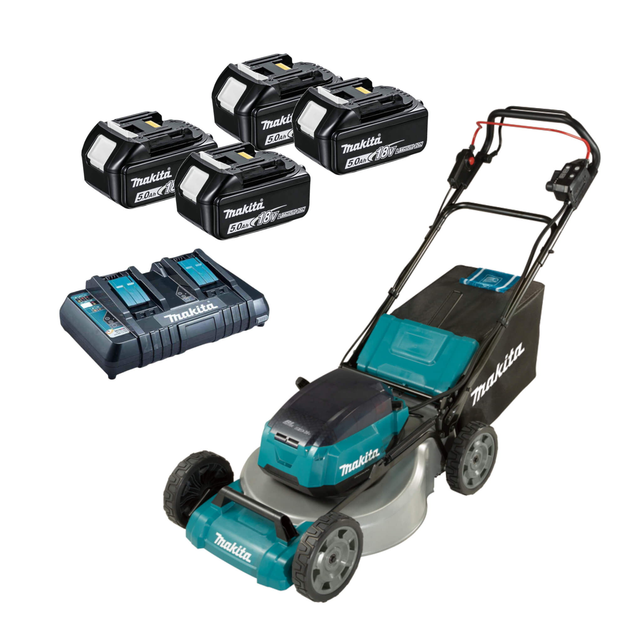 Акумулаторна косачка Makita 18+18V,BL1850Bx4 DLM532PT4