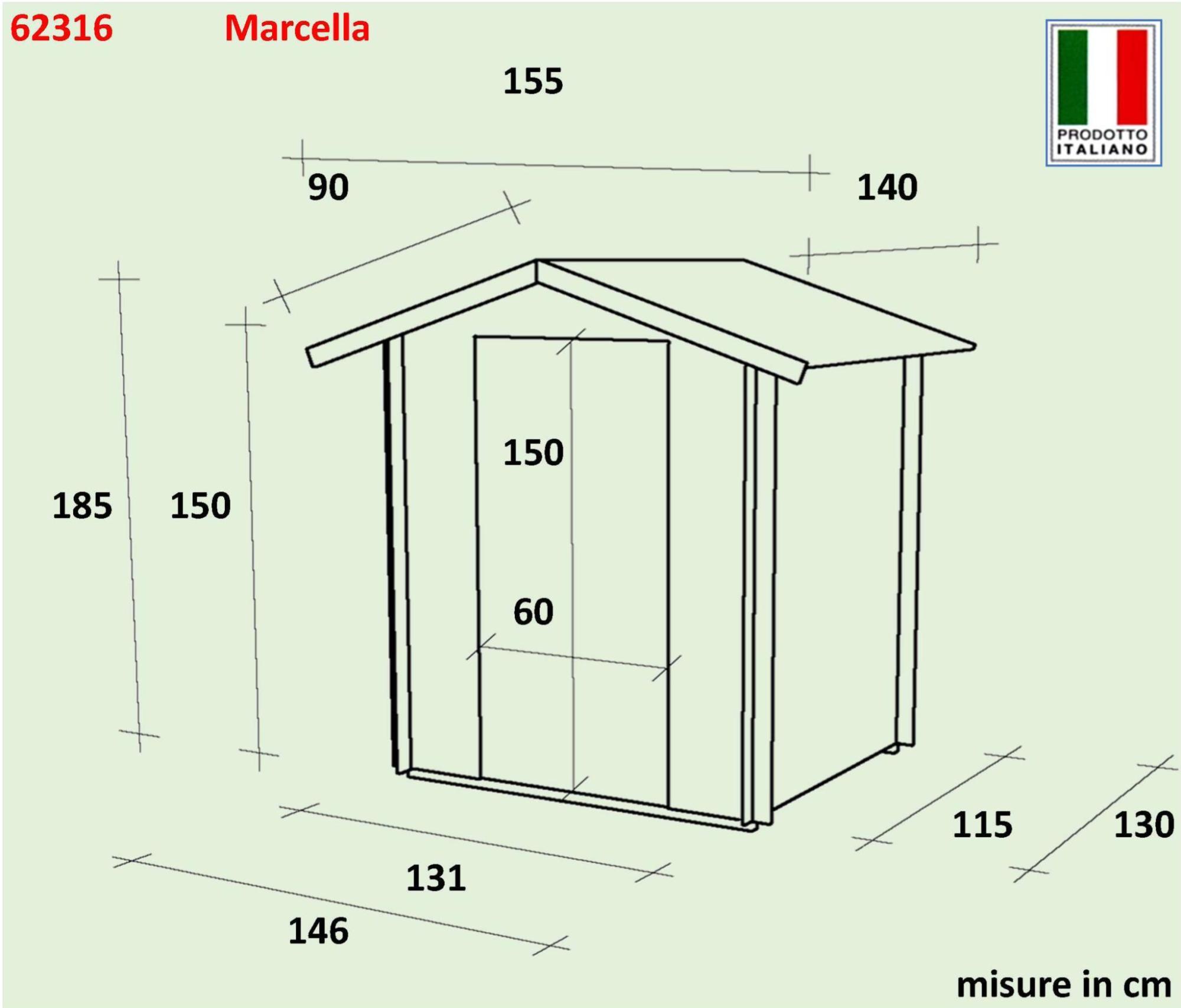Garden house  Alce Bh16 Marcella 146x130 mm PSC pefc