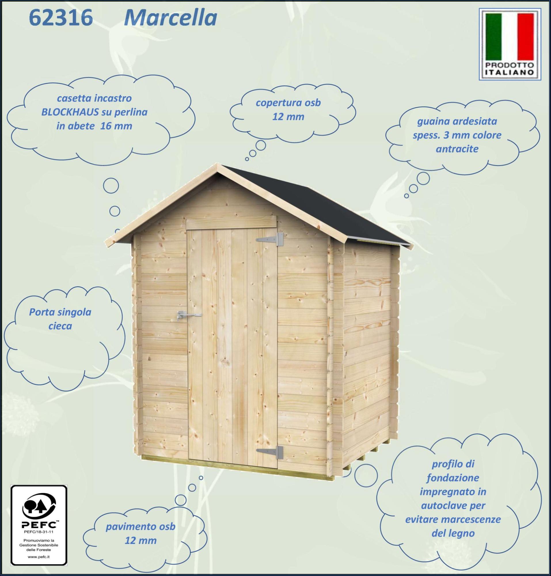 Garden house  Alce Bh16 Marcella 146x130 mm PSC pefc