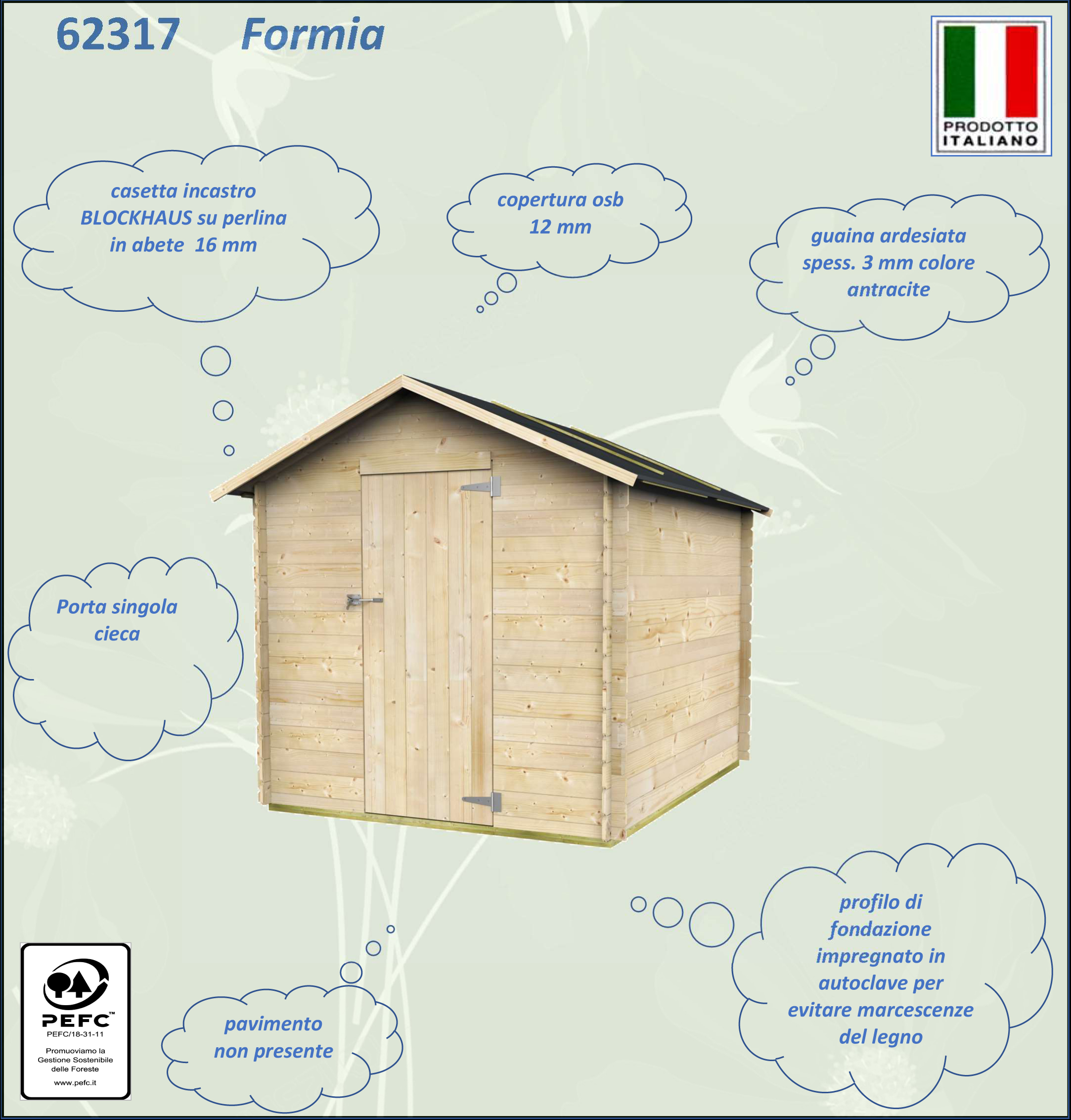 Garden house Alce Bh16 Formia 178x218 cm PSC pefc