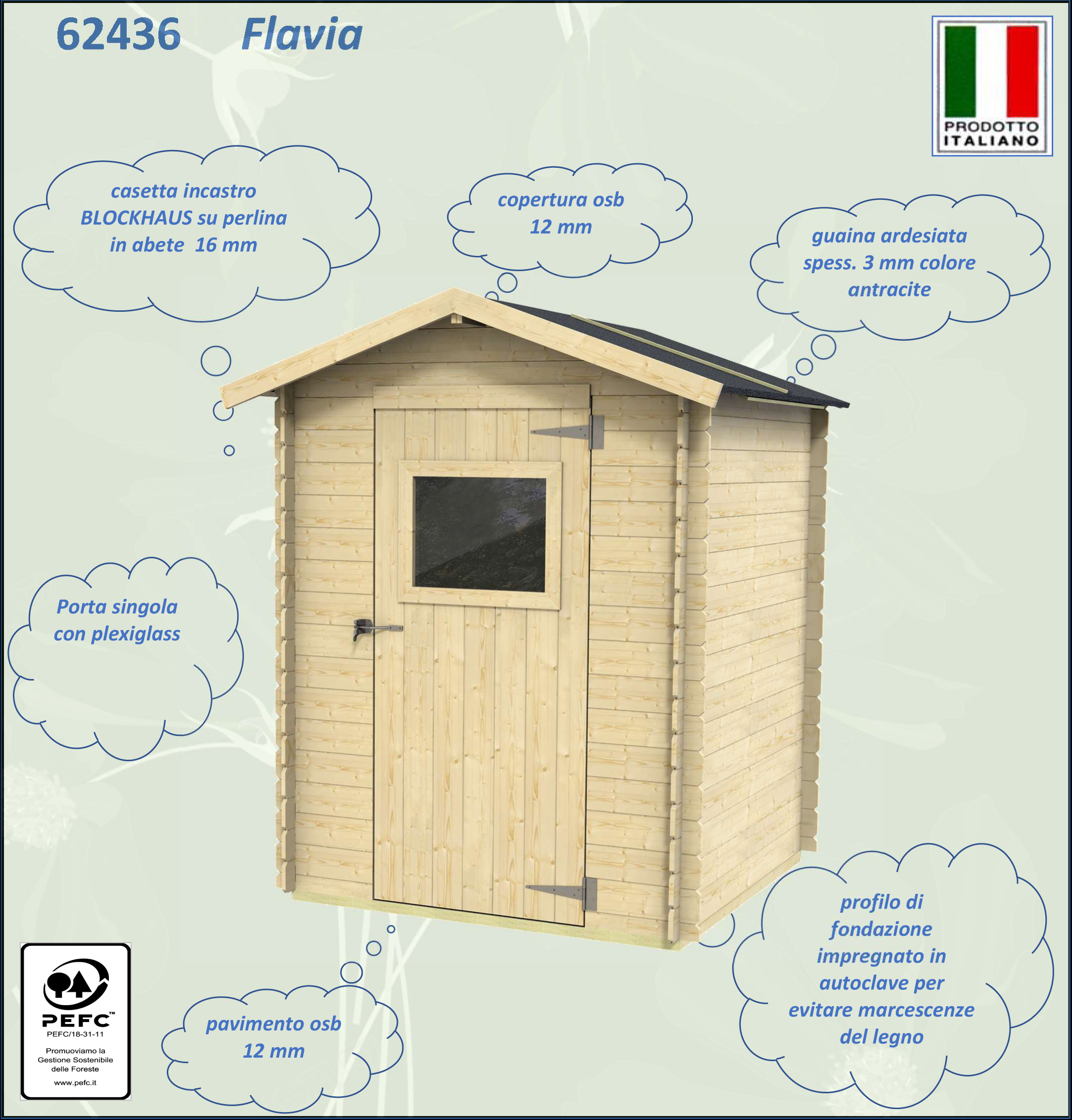 Garden house Alce Bh16 Flavia 146x130 cm PSF pefc