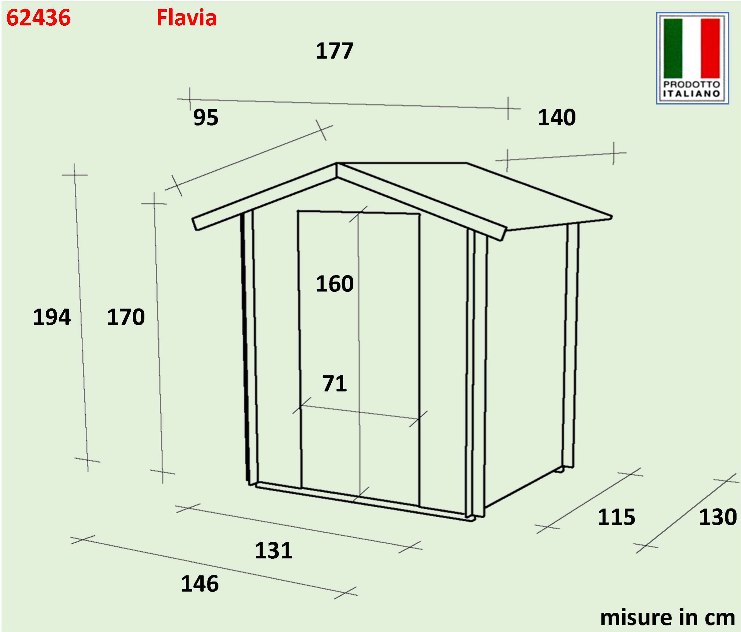Garden house Alce Bh16 Flavia 146x130 cm PSF pefc