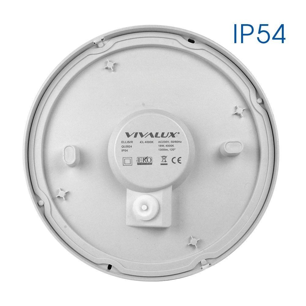 LED плафониера ELLIS/R LED ∙ 12W ∙ бял ∙ 4000K ∙ IP54 | Влагозащитено осветление Vivalux