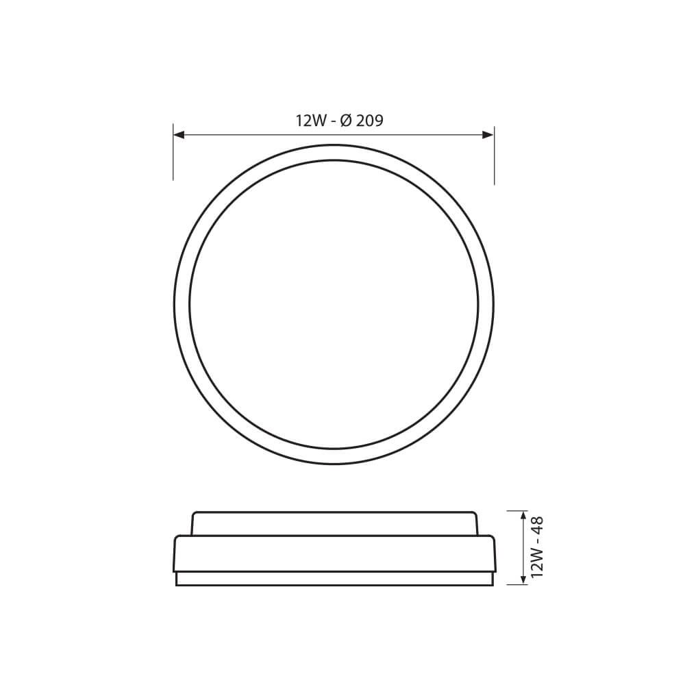 LED плафониера ELLIS/R LED ∙ 12W ∙ бял ∙ 4000K ∙ IP54 | Влагозащитено осветление Vivalux