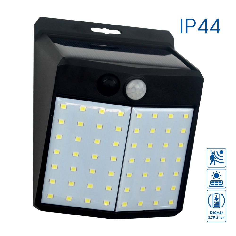 Соларно фасадно LED тяло със сензор TROY SOLAR LED ∙ PIR ∙ 2W ∙ 6400K ∙ IP44 | Външно осветление Vivalux