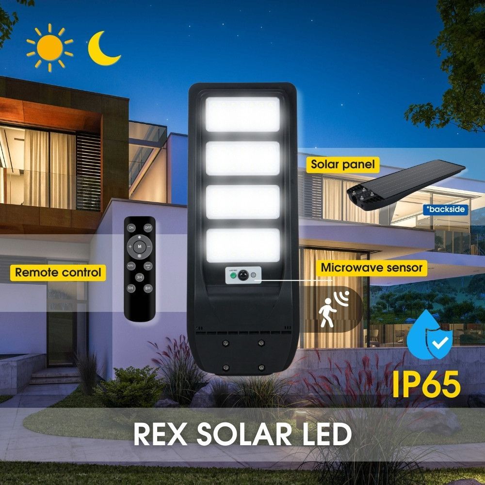 Соларно LED осветително тяло REX SOLAR LED ∙ 150W ∙ 6400K ∙ IP65 | Соларно външно осветление Vivalux