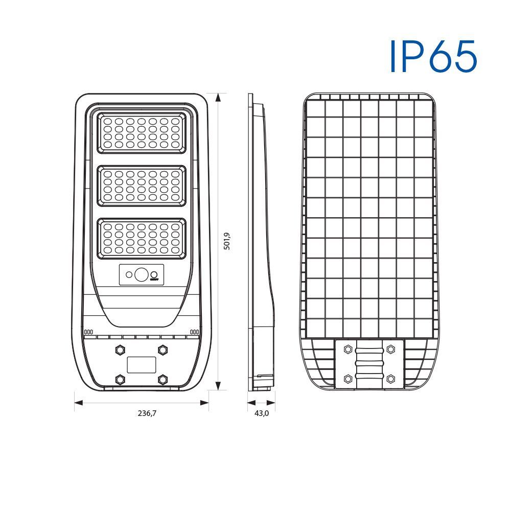 Соларно LED осветително тяло REX SOLAR LED ∙ 150W ∙ 6400K ∙ IP65 | Соларно външно осветление Vivalux