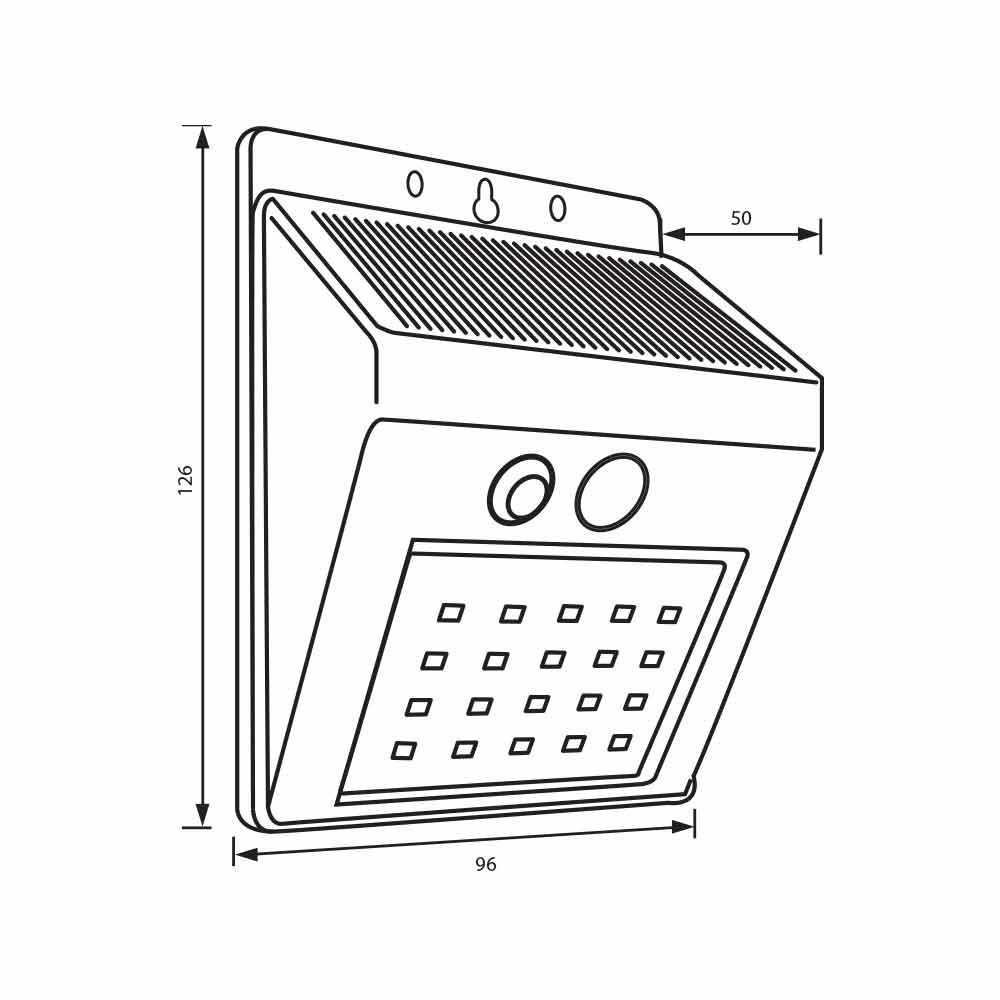 Соларен LED аплик със сензор PIN SOLAR LED ∙ 0.55W ∙ 110lm ∙ 4000K ∙ IP44 | Външно осветление Vivalux