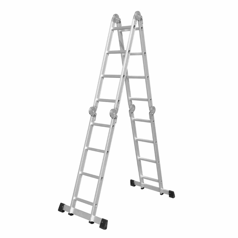 Сгъваема стълба + платформа + рафт, 4 х 4, 4.6 м, 150 кг, Al, EN 131