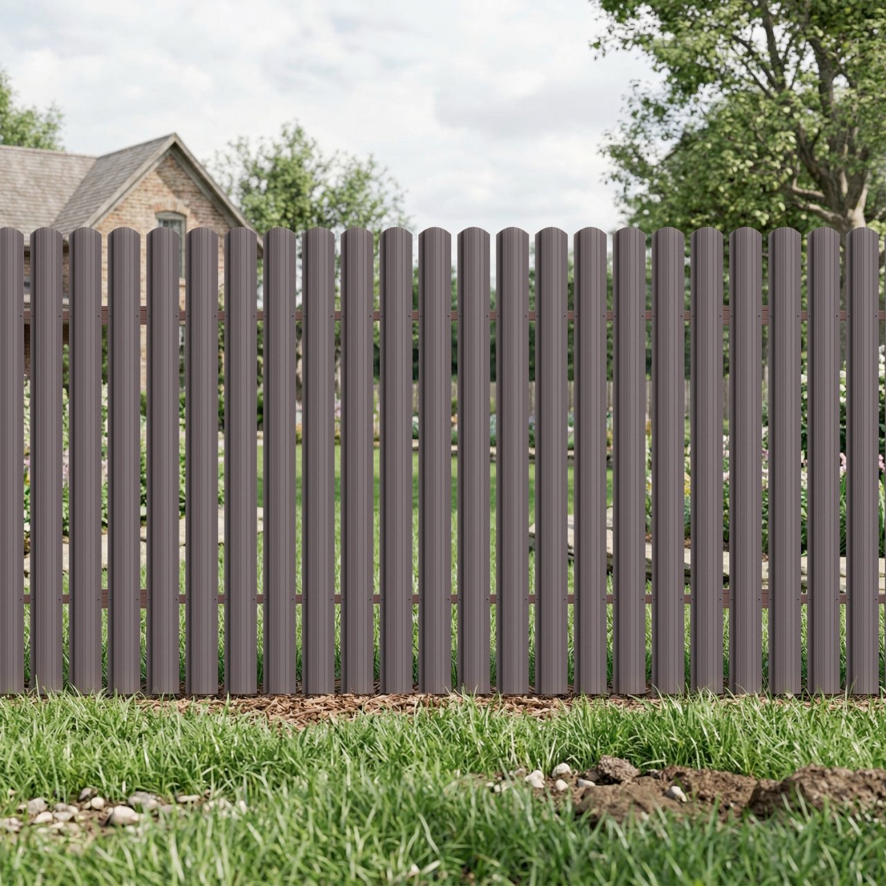 Primaterra Upsala Fence Panel Kit with Post, Grey-Brown, 1.5 x 2 m