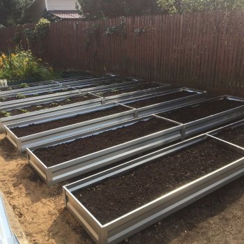 Primaterra Zinc Garden Bed 1 x 0.65 x 0.2 m, Galvanized Steel, Grey