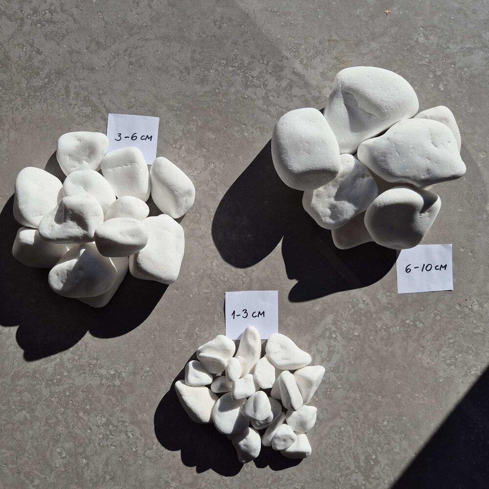 White Decorative Marble Stones 1 Ton for Garden and Yard