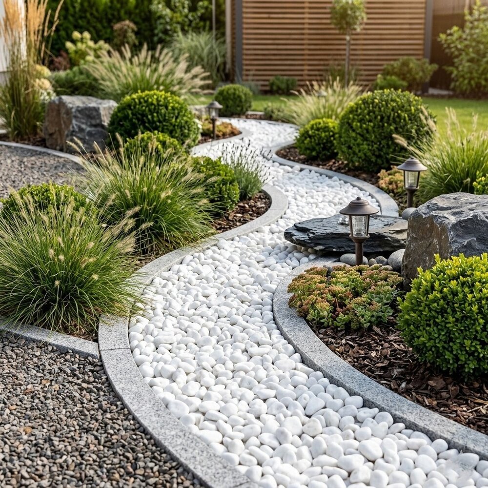 White Decorative Marble Stones 1 Ton for Garden and Yard