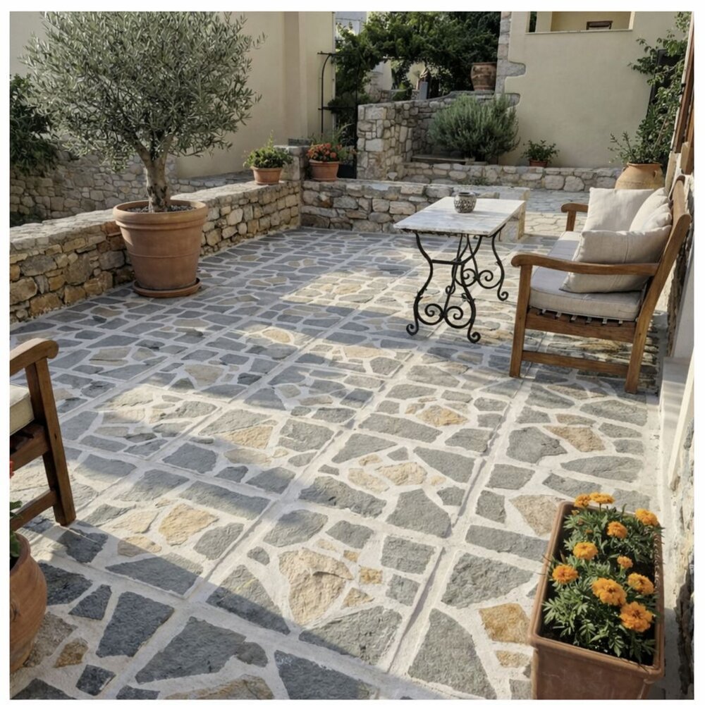 White Standard Outdoor Paving Tile with Natural Gneiss - Price per Piece