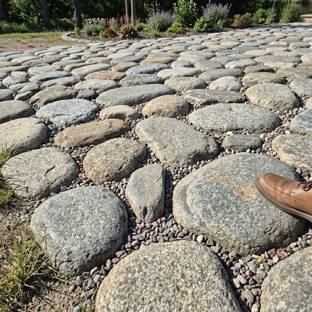 Flat Natural Gneiss River Stone Slabs - 1 Ton