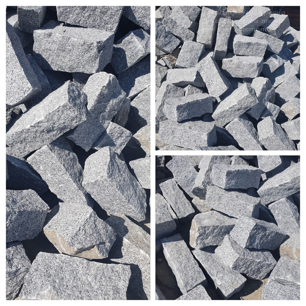 Grey Granite Kerbs / Setts 20 x 10 x 10 cm - 1 Ton