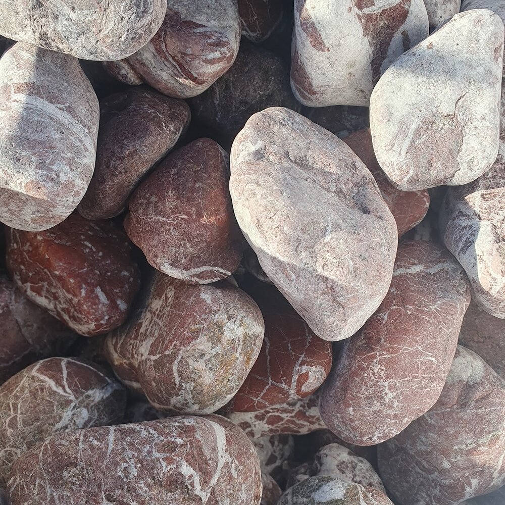 Red Decorative Marble Stones 1 Ton for Garden and Yard