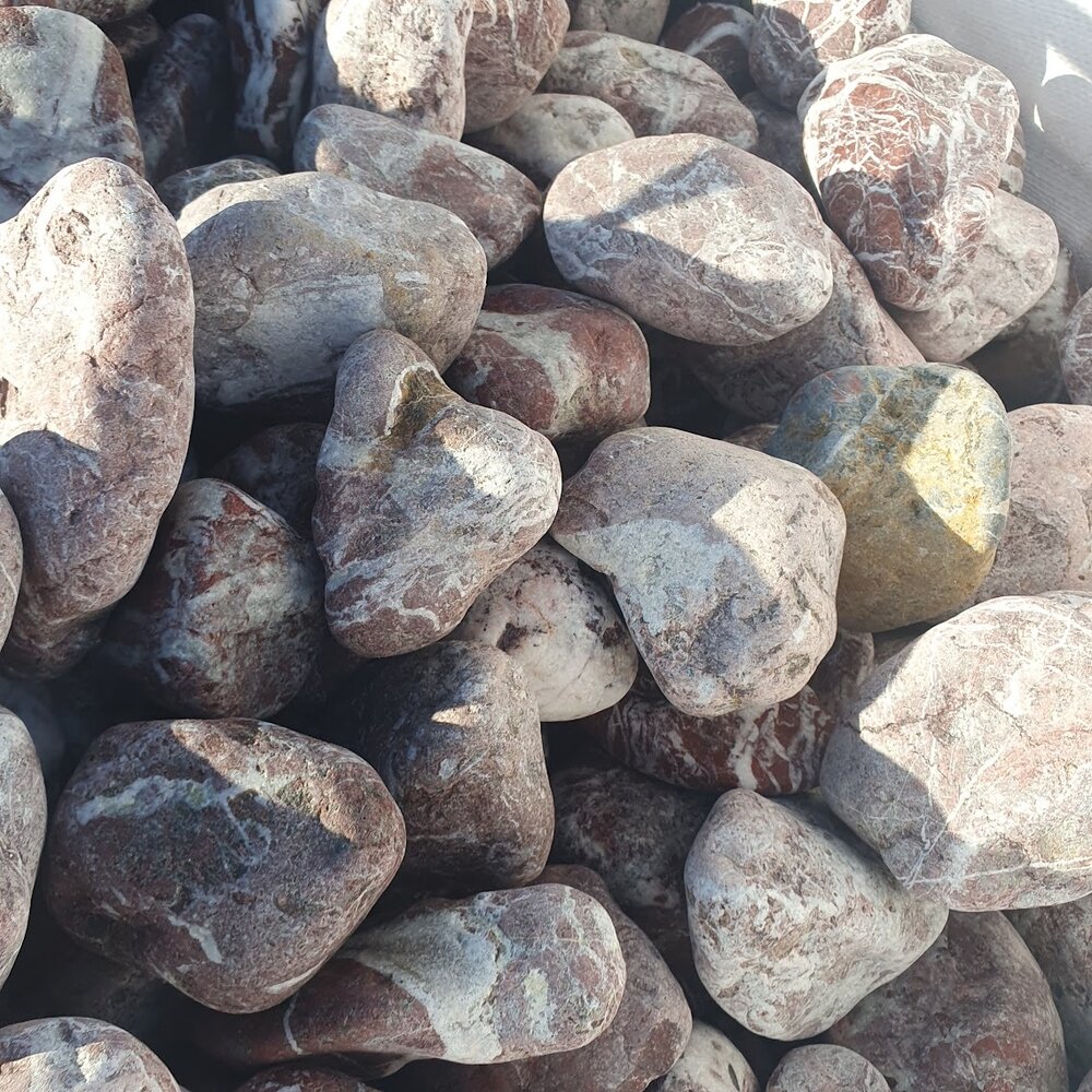 Red Decorative Marble Stones 1 Ton for Garden and Yard
