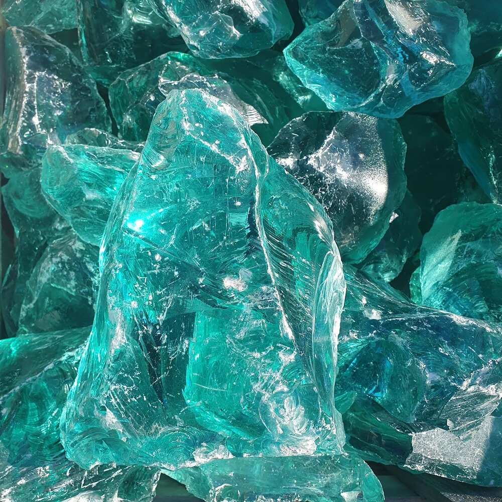 Green-Turquoise Decorative Glass Stone - Price per 1 kg