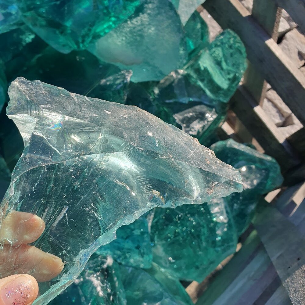 Green-Turquoise Decorative Glass Stone - Price per 1 kg