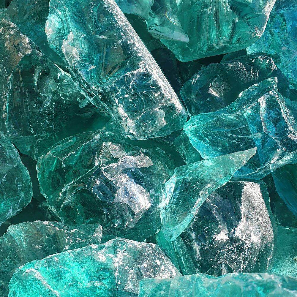 Green-Turquoise Decorative Glass Stone - Price per 1 kg