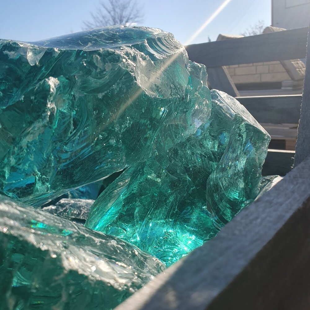 Green-Turquoise Decorative Glass Stone - Price per 1 kg