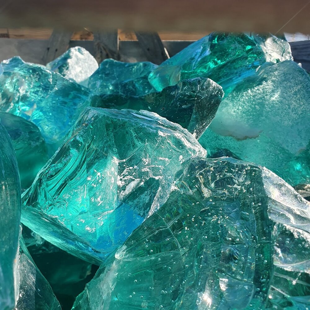 Green-Turquoise Decorative Glass Stone - Price per 1 kg