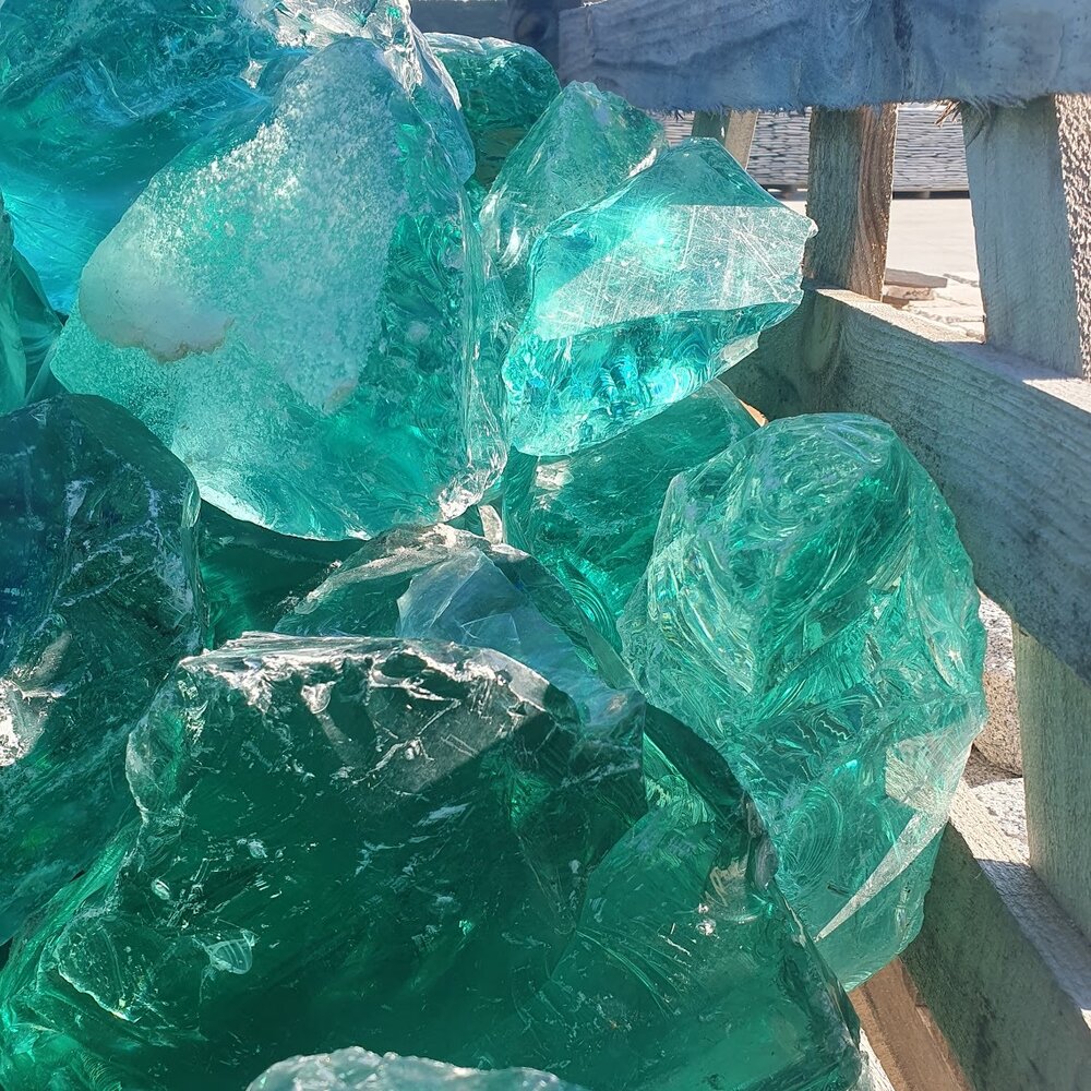 Green-Turquoise Decorative Glass Stone - Price per 1 kg