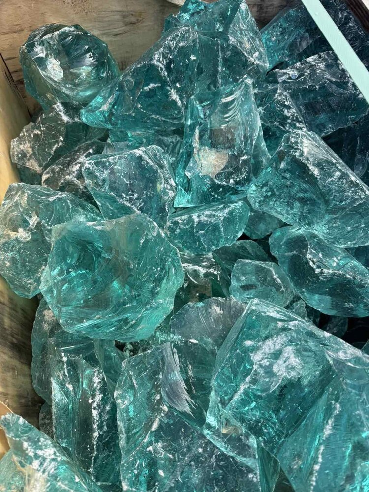 Green-Turquoise Decorative Glass Stone - Price per 1 kg