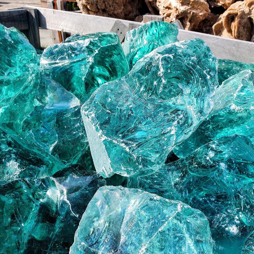 Green-Turquoise Decorative Glass Stone - Price per 1 kg