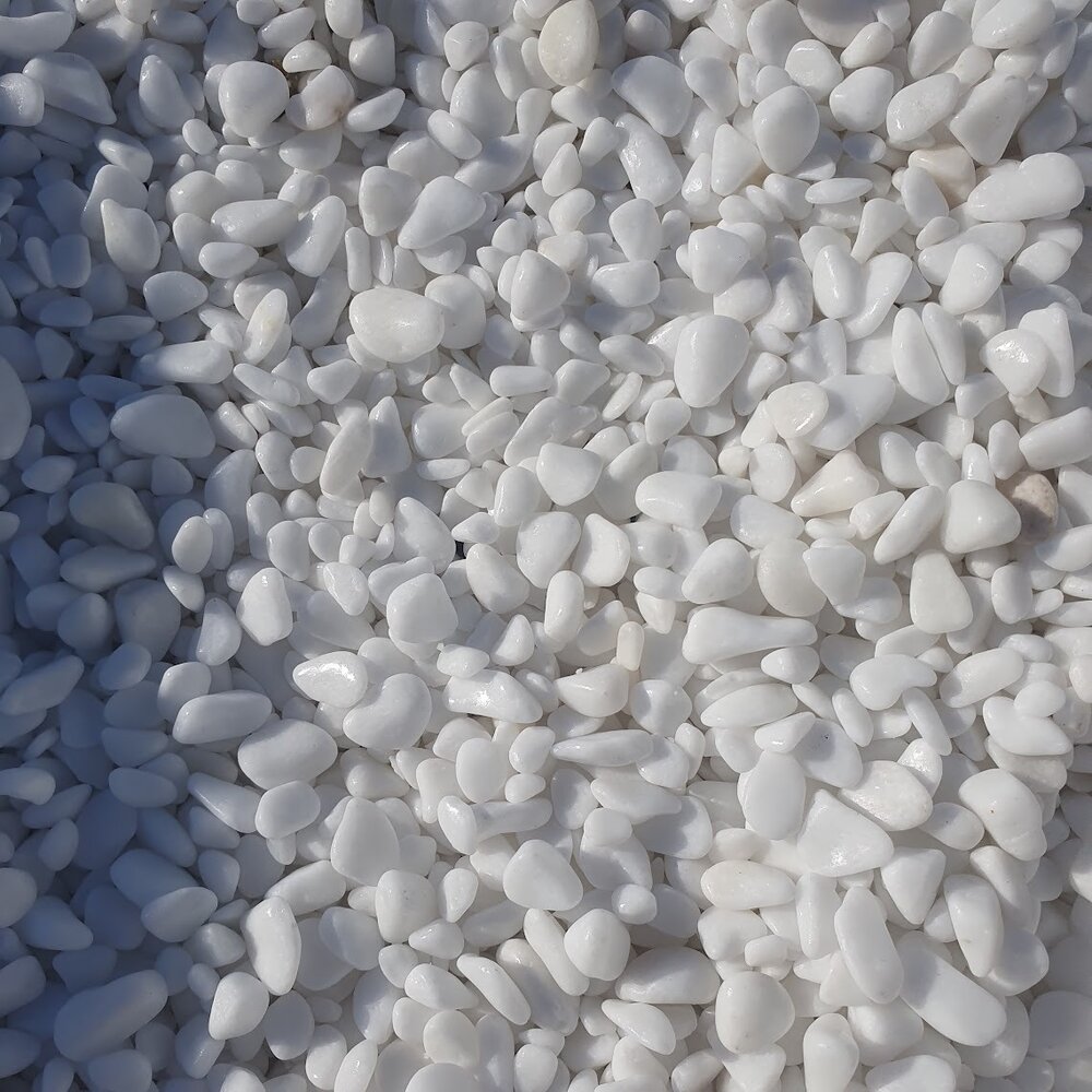 White Thassos Marble Stones 0–1 cm for Stone Carpet - 1 Ton