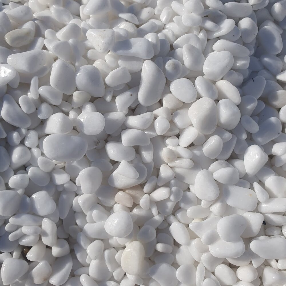 White Thassos Marble Stones 0–1 cm for Stone Carpet - 1 Ton