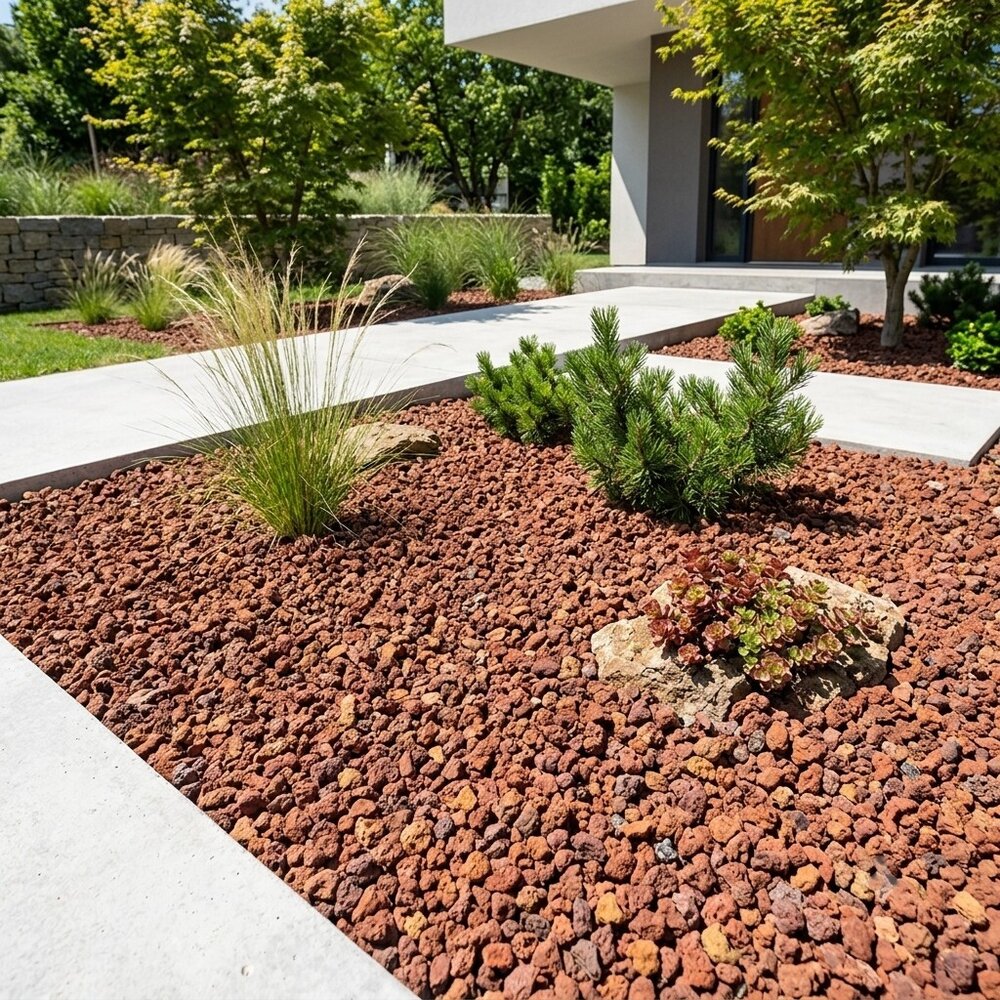 Red Volcanic Lava Gravel 10 kg for Garden and Mulching