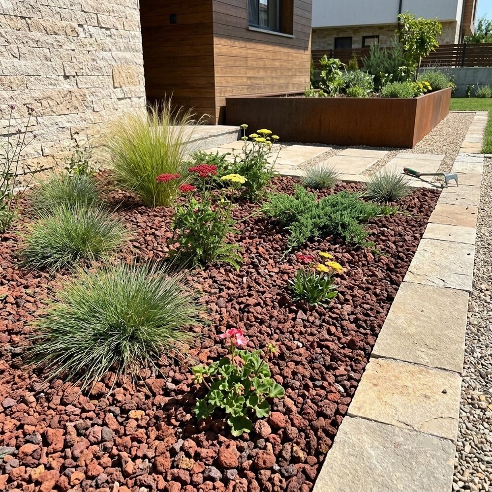 Red Volcanic Lava Gravel 10 kg for Garden and Mulching