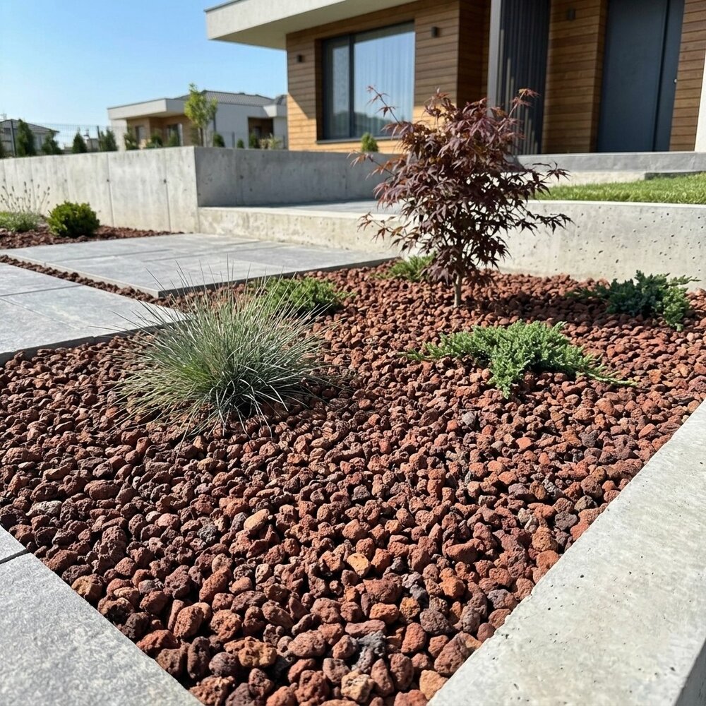 Red Volcanic Lava Gravel 10 kg for Garden and Mulching