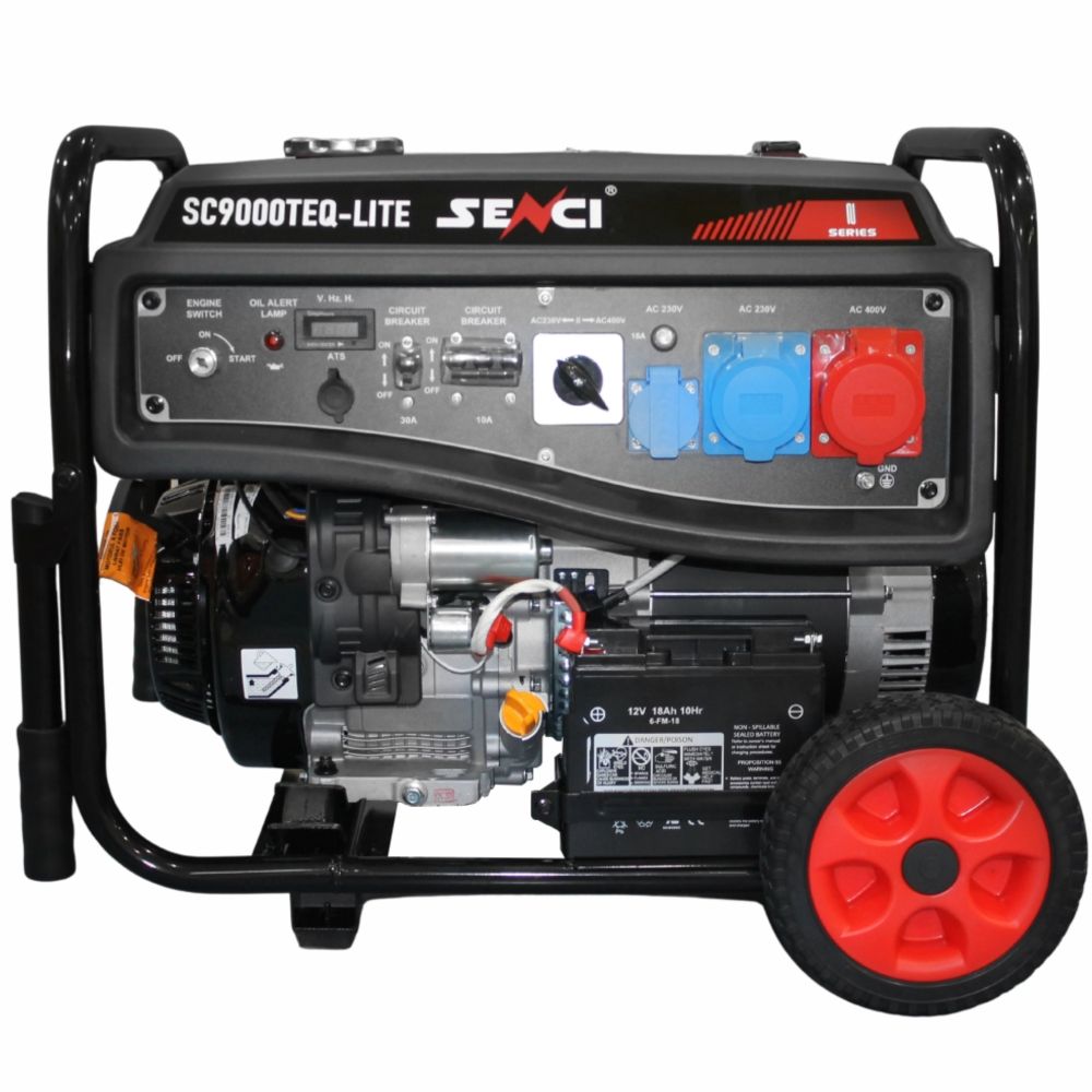 SENCI SC9000TEQ LITE Petrol Three-Phase Generator, 7.5 kW, 230/400 V, 25 L, Electric Start