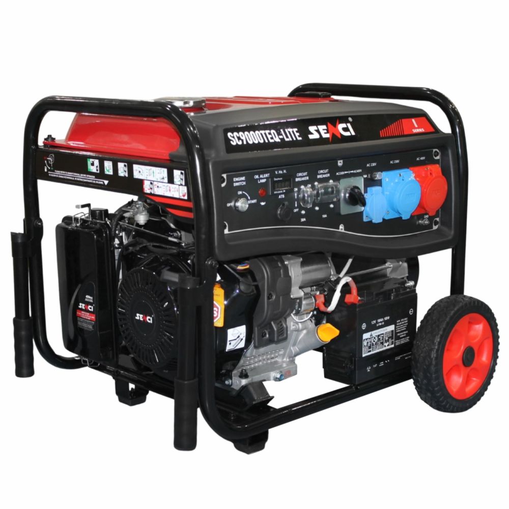 SENCI SC9000TEQ LITE Petrol Three-Phase Generator, 7.5 kW, 230/400 V, 25 L, Electric Start