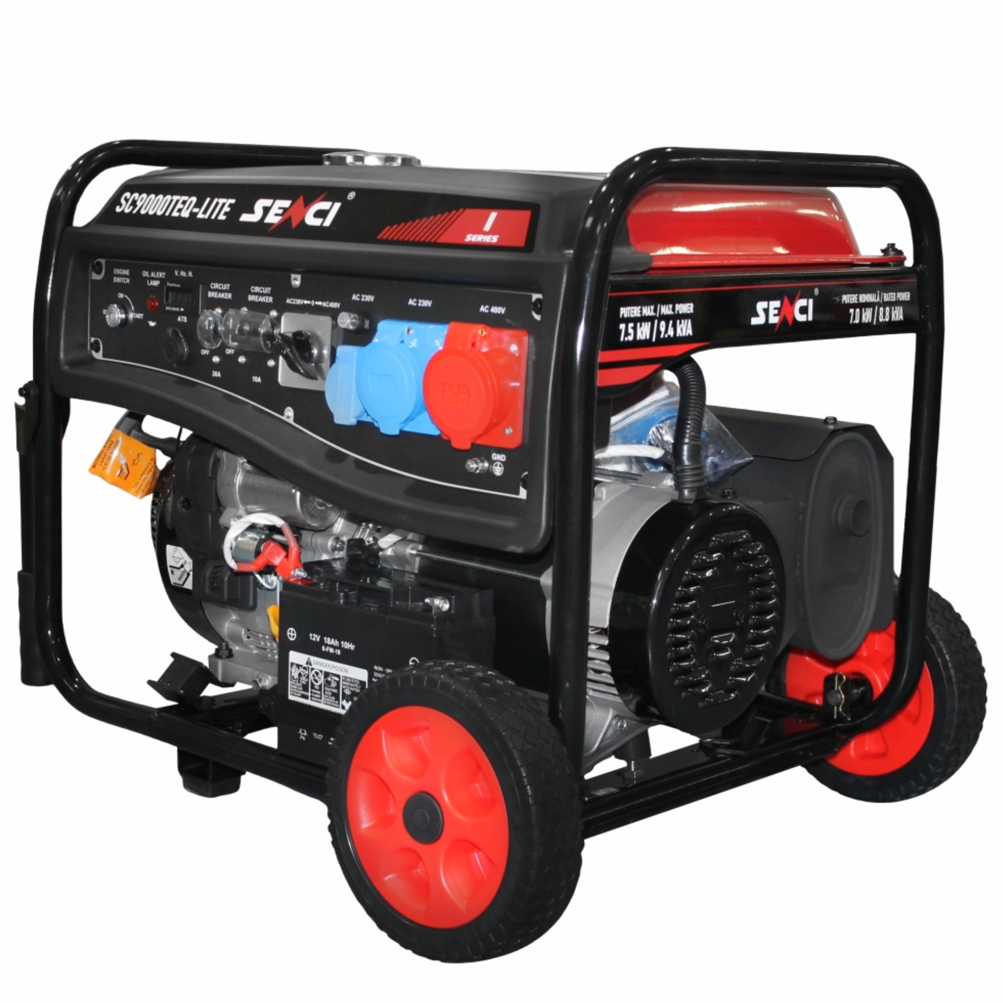 SENCI SC9000TEQ LITE Petrol Three-Phase Generator, 7.5 kW, 230/400 V, 25 L, Electric Start