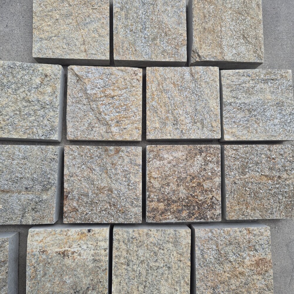 Homa Gneiss Pavers 10×10×2–3 cm, Machine-Cut