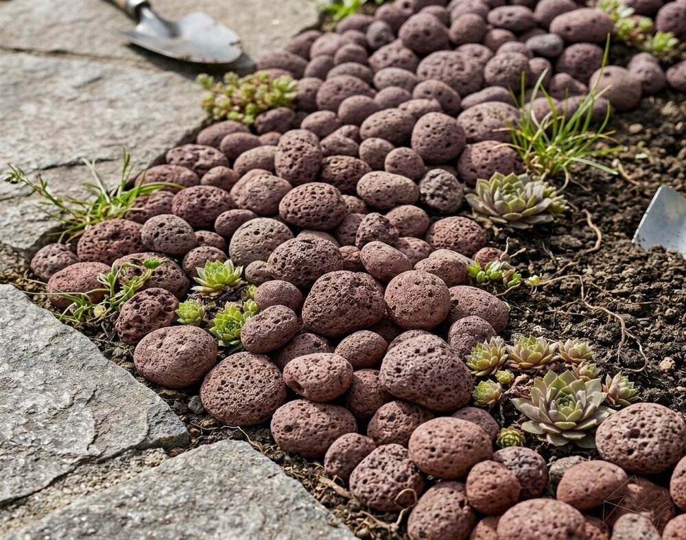 Red Lava Decorative Stones 3–6 cm, 20 kg