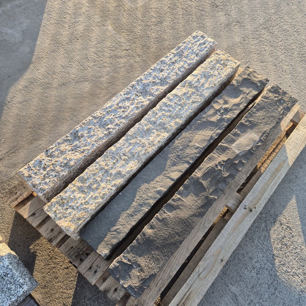 Гранитен бордюр Хелиос 12×15×100 см, ръчно оформен