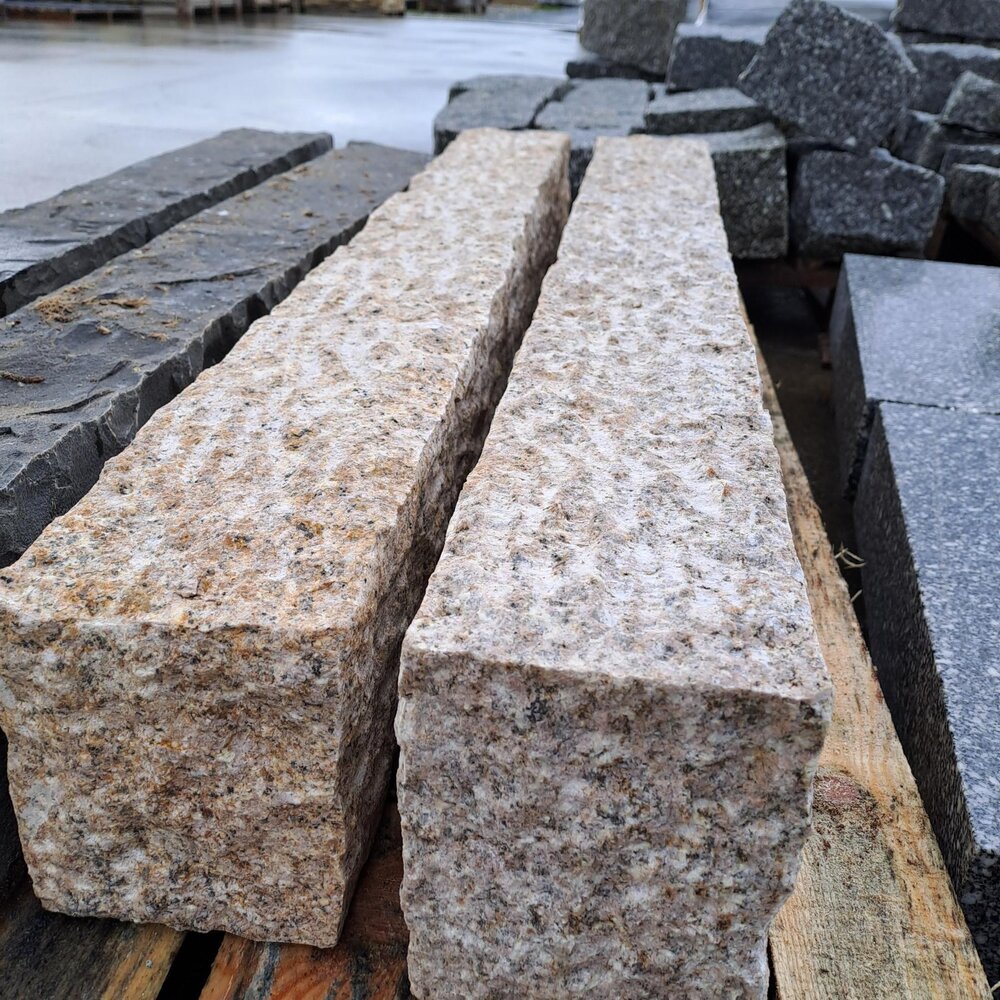 Helios Yellow Granite Kerb 12×15×100 cm, Hand-Finished