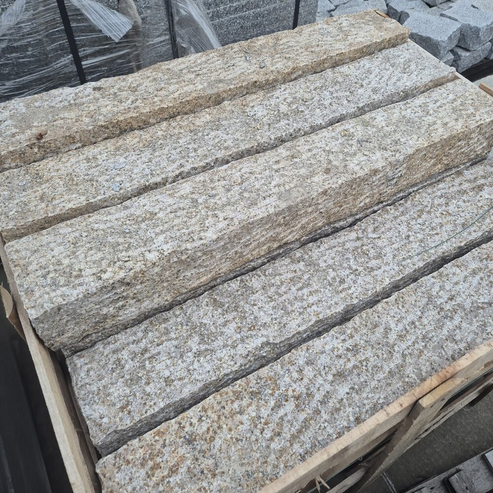 Helios Yellow Granite Kerb 12×15×100 cm, Hand-Finished